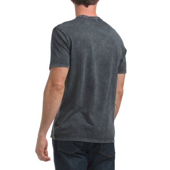 CALVIN KLEIN Black Short Sleeve Acid Wash Monogram Graphic Tee - Picture 2 of 2